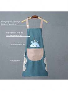 2/1 pieza Delantal impermeable y resistente al aceite de alta calidad para cocinar, delantal de cocina de moda para hombres y mujeres, uniforme de trabajo para adultos