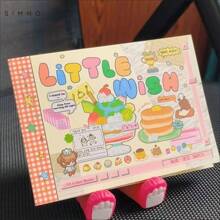 Xinmo Shuangpin M5 Sticker Book, New Highly Attractive Cute Cartoon Ins Style Notebook Decoration Material Sticker Book, Can Write Sticky Notes, Suitable For Girls DIY Graffiti Painting Educational Toy Sticker Book, School Supplies,Back To School