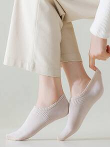 1/5 Pairs Random Spring/Summer Women Thin Solid Color Invisible Non-Slip Breathable Mesh Absorb Sweat Casual Home Sports Boat Socks - Multicolor - View 5