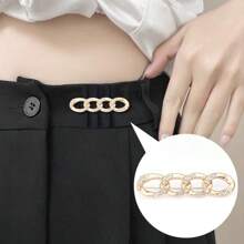 1pc/2pcs/3pcs/4pcs/6pcs Versatile Detachable Metal Waist Clincher Pins For Pants, Jeans, Fashionable Adjustable Waistband Buckle Clips, No Sewing Needed To Tighten Waistline, Anti-Escape, Also For Dress Cuffs