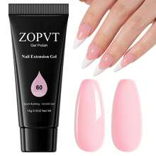 15克 ZOPVT 美甲延长胶，颜色有透明、白色、粉色、裸色、蓝色、绿色，易于使用的美甲沙龙设计用品 - 彩色 - 查看 16