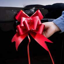 20pcs/Set Shimmery Red Streamers, Plastic Material, Suitable For Wedding Car Decoration, Engagement Dowry, Christmas, Valentine's Day, Mother's Day And Birthday Party Decoration, Gift Box Packaging