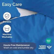 Cover Queen Size Set - Extra Soft Queen Size Duvet Cover 90 X 90 With 2 Pillow Shams - Hotel Luxury Easy Care And Fade Free W/ Zipper Closures & Ties - Breathable Bedding Set (Light Sage Green) - 23 - Royal Blue (No Comforter) - View 6