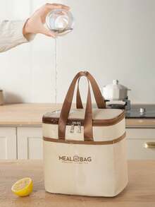 1pc Insulated Lunch Bag Tote Cooler, Thick Aluminum Foil, Waterproof Lunch Bag For Office Workers And Students - Multicolor - View 10