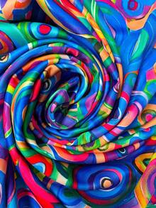 Women's V-Neck Printed Mini Dress - Sexy Beach Dress, Flowy Summer Party Dress, Casual Summer Outfit, Lightweight Summer Dress, Everyday Holiday Wear - Blue - View 6