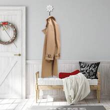 3 Pcs Wood Farmhouse Flower Decorative Coat Hooks, Distressed Vintage Wall Hooks With Screws, White Decoration For Key - Multicolor - View 7