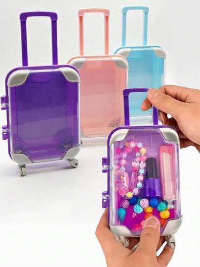 1 件迷你手提箱 - 彩色 ABS 拉杆行李箱，适合青少年和储物 - 娃娃屋 - 非常适合旅行、派对和小物品整理（多种颜色可选）
