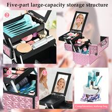 Hộp đựng đồ trang điểm, Hộp trang điểm di động có gương, Hộp đựng mỹ phẩm 2 ngăn, Hộp đựng sơn móng tay, Hộp trang điểm du lịch, Chuyên nghiệp cho tiệm làm tóc, Đồ dùng cần thiết khi đi du lịch, Du lịch, Ngày Valentine, Trang trí phòng, Đồ dùng cần thiết trong túi xách, Túi trang điểm cho nữ, Vật dụng cần thiết trong túi xách, Đồ dùng cần thiết khi đi du thuyền, Túi xách hàng hiệu, Đồ dùng cơ bản, Đồ dùng trang điểm, Phòng, Túi trang điểm dễ thương - Hồng - Xem 4