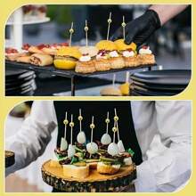 200/100/50/20/10 pezzi Spiedini in bambù dorati con perla, adatti per decorare tavoli, dessert, spiedini di frutta per feste, compleanni, matrimoni, club, frutta, cupcake, hamburger, barbecue, snack, stuzzicadenti in legno per frutta da 4,72 pollici