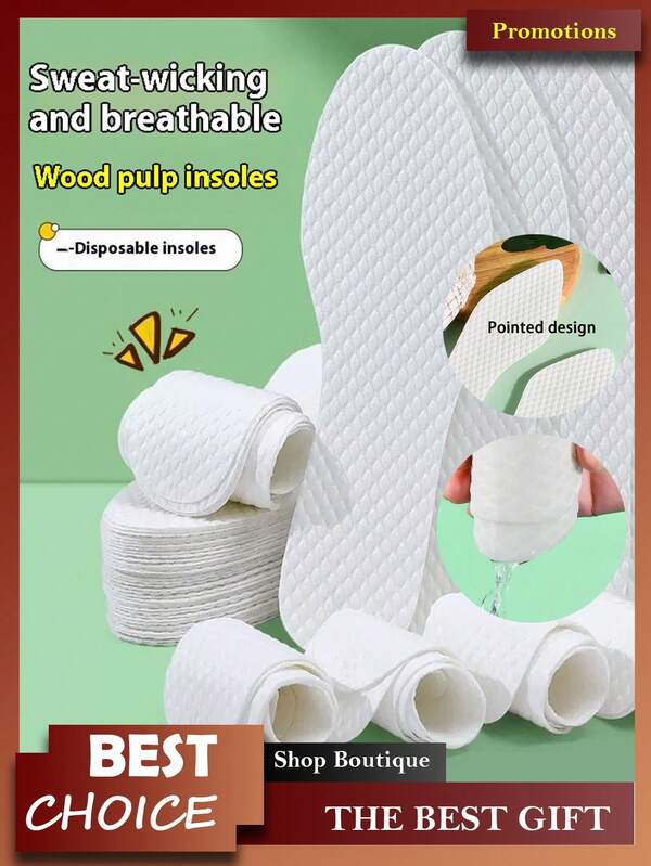بطانات قدم 5D فائقة الراحة - قابلة للتعديل، استخدام لمرة واحدة من لب الخشب قابلة للتنفس وماصة للعرق ومقاومة للروائح الكريهة، رقيقة وقابلة للتقليم، مقاومة للتآكل، رغوة ذاكرة قابلة للتنفس للجري والرياضة للنساء - ماصة للصدمات