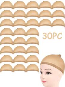 Toucas Marrons para Mulheres, Touca de Renda para Peruca Frontal, Touca Calva para Perucas, Vermelho Marrom, 20/12 Peças