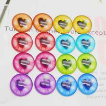 40Pcs Glow In The Dark Cute Eyes Cabochons Mixed Colors Heart Pattern Flat Back Glass Eyes For DIY Crafts, Jewelry, Toys