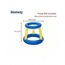 Inflatable Pool Float With Ice Bucket, 70cm/27.56in Diameter, Cup Holders, Party Beverage Food Tray, Floating Drink Cooler Bees - Multicolor - View 11