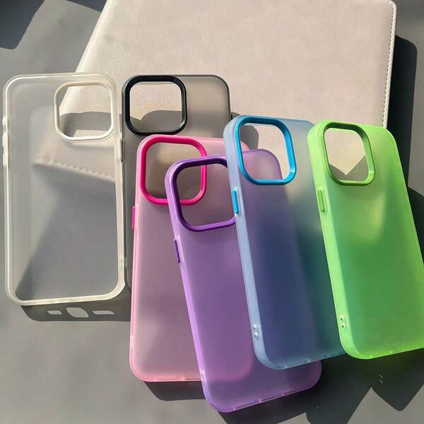 1pc 2.0 Mm Thick Hard Candy PC Phone Cover Compatible With Iphone 17 Air 16 15 14 Plus 13 12 11 Pro Max 8 7 Plus XR X/XS Max Frosted Phone Case. Waterproof Shockproof Anti-Fall Scratch Resistant