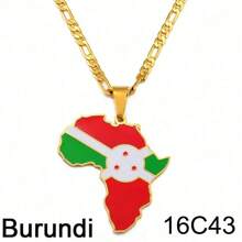 1 件 3.8 厘米嘻哈非洲地图吊坠项链首饰