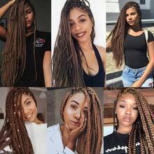 Ombre Pre Stretched Braiding Hair 30 Inch 8 Packs Synthetic Crochet Braids Hot Water Setting Professional Soft Texture Synthetic Hair Extensions 30 Inch 1B 27 - 30#(Brown) - 查看 2