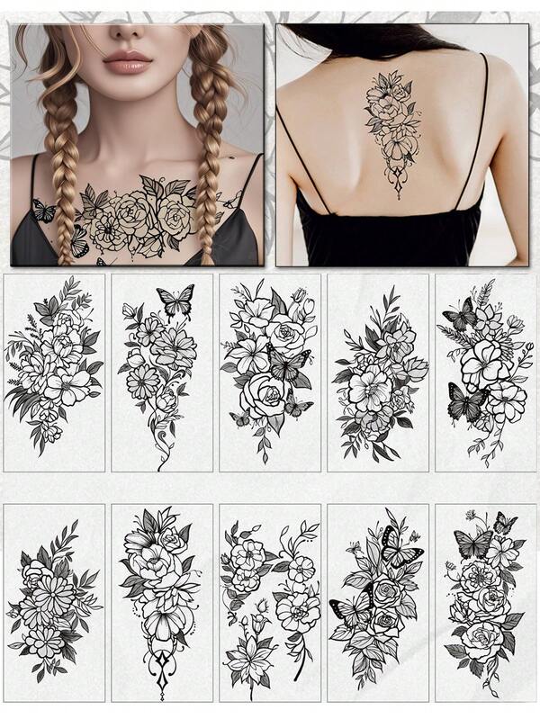 10 قطعة مجموعة وشم مؤقت أنيق وعصري | وشوم فراشات ملونة مؤقتة للأزواج | ملصقات فنية للجسم مقاومة للمياه وغير لامعة| سهلة التطبيق والإزالة للوشوم الواقعية للنساء على الذراع والقدم والساق | ضروريات حفلات الموسيقى والحفلات