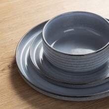 Richmount 12 Piece Dinnerware Sets, Plates And Bowls Sets For 4, Dishwasher & Microwave Friendly - 藍色 - 查看 3
