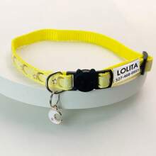 Collar personalizado para gatos, collar de mascota gatito con estrellas y luna con cascabel, colgante de placa de identificación con nombre de mascota grabado - ¡el regalo perfecto para tu mascota! Ornamental, grabado, acero inoxidable, elegante, de moda, colorido, vintage, lindo, compacto, lindo, personalizado, único, personalizado, para aniversarios, para cumpleaños