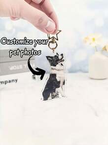 1Pc Custom Acrylic Keychain - Personalized Pet Dog Keychain, Custom Dog Photo Keychain, Favorite Pet Display, Unique Home Decor, Perfect Gift For Pet Lovers, Family, And Friends - Great For Birthdays, Holidays, Christmas, Valentine's Day & More