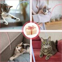 1个逼真硅胶老鼠尾巴替换棒，互动猫玩具，可供猫咪自娱自乐 - 彩色 - 查看 12