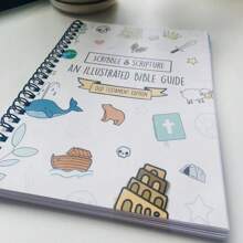 Cuaderno espiral con guía simplificada de la Biblia con ilustraciones inspiradoras: Garabateo y la Biblia