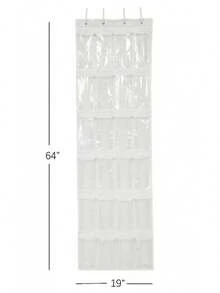 24 Pocket Clear Over The Door Non Woven Closet Shoe Organizer Shelf - Arctic White - 單身的 - 查看 1