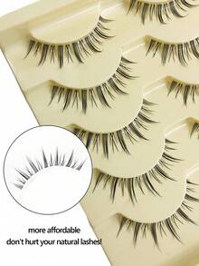 Asiteo 5 Pairs Cartoon Style Transparent False Eyelashes, Natural Criss-Cross Thin Design, Suitable For Cosplay Makeup Tools - 尖尾漫畫款 - 查看 3