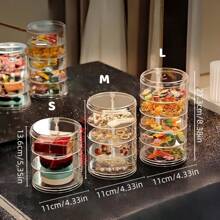 1pc 3/4/5-Tier Acrylic Jewelry Organizer Box With 360° Rotating Compartments, Transparent Dustproof Lid - Multi-Use Desktop Storage For Earrings, Bracelets, Necklaces, Makeup & Accessories - Perfect Gift For Women, Mom For Women Storage Organizer Travel Essentials Gift Back To School