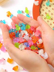 20/30/50/100只装 - 夜光迷你鸭，逼真迷你塑料鸭，适合用作礼品袋填充物、派对小礼物 - 彩色 - 查看 6