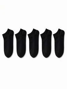 5 pares de calcetines tobilleros en negro, blanco y gris para hombre, de uso casual y clásico para uso diario, adecuados para parejas, familias y regalos, para todas las estaciones