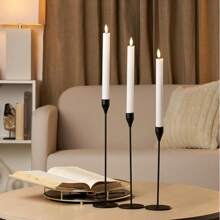 3pcs/30pcs Set Cone Candle Holders, Black, Silver, Rose Gold, Gold Metal Candle Stands Suitable For Weddings, Parties, Fit Candles & LED Candles 1.91cm Thick Home Decor Halloween Decor Fall Decor Room Decor