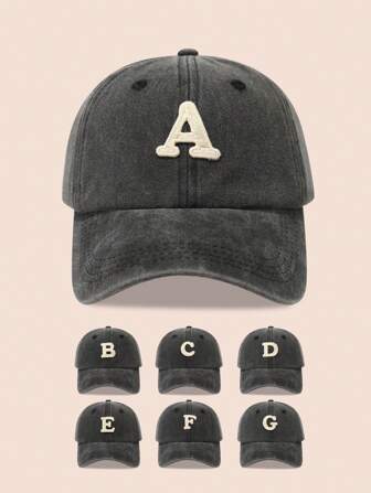 1pc Child 26-Letter Baseball Cap, Washed Toddler Boys/Girls Sun Hat For Outdoor, Daily Wear UV Protection