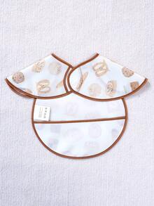 1PC Waterproof Baby Bibs,Infant Toddler Feeding Bib With Food Catcher,Easy Clean & Washable