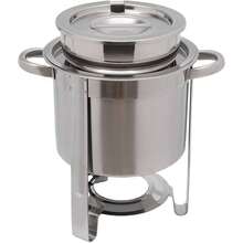 Commercial Food Warmers, 4.23 QT Soup Warmers, Stainless Steel Insert Pot With Electric Heating Plate - Large Soup Chafer With Pot Lid And Frame - Silver - View 1