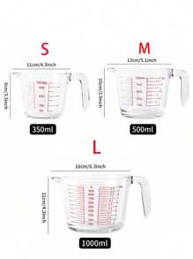 1 Stück hitzebeständiger Glas Messbecher, mit präziser Skala und Griff, vielseitige große Kapazität stapelbar für einfache Aufbewahrung, Kaffee Messbecher, Adlerschnabel-Design ist leicht zu kippen, transparenter Behälter Backzubehör Messwerkzeug, multifunktionales Küchengerät, geeignet für Backen, Milch, Wasser und Mehl Messbecher