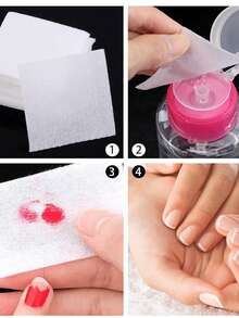 100片装无绒卸甲湿巾 - 1包凝胶指甲油卸除剂 凝胶指甲清洁剂 美甲卸甲 无绒湿巾