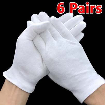 100% Cotton Gloves White Dermatological Overnight Moisturising Eczema ﻿