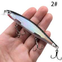 4.33英寸ABS沉水米诺路亚套装，带激光震动功能，适用于鲈鱼、鳟鱼、鲶鱼、红鱼、比目鱼——淡水和海水垂钓 - 彩色 - 查看 9