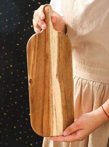 1 Piece Creative Slicing Board With Handles, Cheese Board, Wooden Tray, Snack Tray, Picnic Accessory For Deli Platters, Ideal For Kitchen And Restaurant Serving Trays, Christmas And Party Decoration