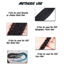 Ombre Pre Stretched Braiding Hair 30 Inch 8 Packs Synthetic Crochet Braids Hot Water Setting Professional Soft Texture Synthetic Hair Extensions 30 Inch 1B 27 - 1B/Purple(Ombre Black to Purple) - View 4