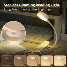 2 Packs Portable LED Clip On Book Light, 1 Pack 3 Color Temperatures & 360° Goose Neck, Eye-Caring Reading Lamp AAA Battery Operated Mini Desk Light For Crafts Working, Mini LED Table Lamp, Easy To Use Interior Decorative Night Light Without Battery, Suitable For Bed Travel Bible Study