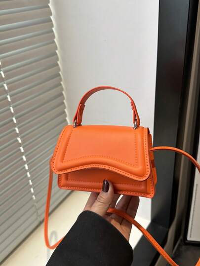 Bolso de mano mini de moda de verano 2025, bolso cruzado ligero, cierre con solapa, bolso pequeño de unicolor para mujeres