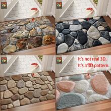 1套/1件/2件仿真石纹浴室防滑垫，仿羊绒材质，蓬松毛绒装饰，适用于浴室、门口、厨房、房间等场合，可机洗，日常装饰，可作为礼物赠送