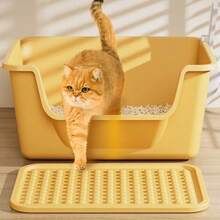 Pet Toilet Cat Litter Box Oversized Splash-Proof Cat Toilet Kitten Giant Open Cat Litter Box Extra Large Cat Litter Box Deodorant Easy To Clean - Yellow - View 3