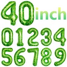 Extra Large Green Plaid Digital Balloon, Pixel Blocks Foil Inflatable Numbers, Suitable For Baby's Birthday Photos, Birthday Party Background Decor, Room Decoration - Multicolor - View 8