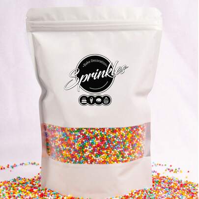 226g/8oz hỗn hợp hạt trang trí cầu vồng, thích hợp để trang trí bánh cupcake, kem, bánh quy, bánh sinh nhật. Chỉ dùng để trang trí, không ăn được.