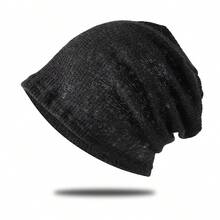 1 pieza Gorro holgado de verano transpirable y delgado de unicolor para mujer, gorro de quimioterapia suave y cómodo de punto, adecuado para atuendos diarios - Multicolor - Ver 12