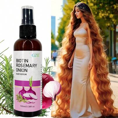 GZE Biotin Rosemary Onion Hair Serum Moisturizing Hair Serum Strong Hair Heat Protection Anti-Breakage For Dry And Damaged Hair Repair Split Ends Anti-Frizz Hydrating Overnight