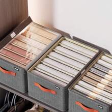 6 Grids With Washable Foldable PP Board Clothes And Trousers Storage Box - Caixa Com Tampa E 7 Compartimentos - View 6